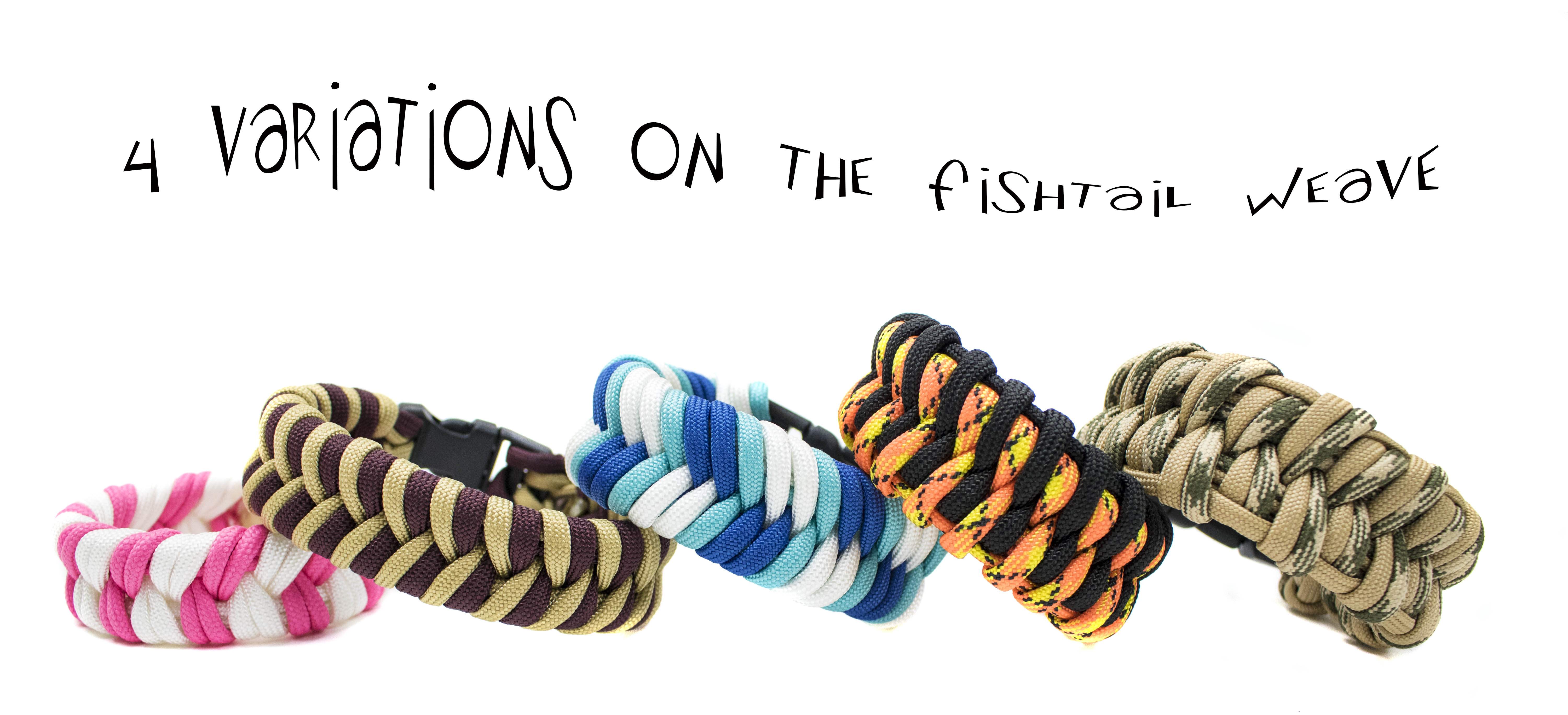 4 Variations on the Fishtail Paracord Weave