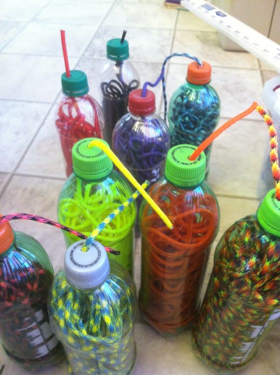 Store paracord in a plastic bottle