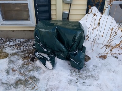 AC unit with tarp