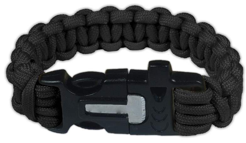 550 Paracord Bracelet with Emergency Fire Starter & Whistle Buckle