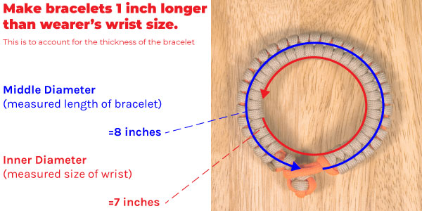 how to size a paracord bracelet