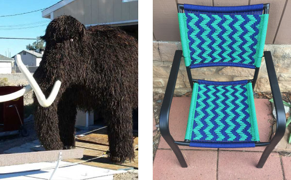 paracord woolly mammoth and woven chair