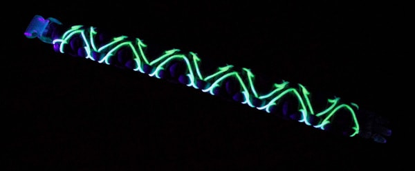 basic bracelet made with wide, plastic string #neon