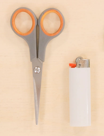 scissors and lighter