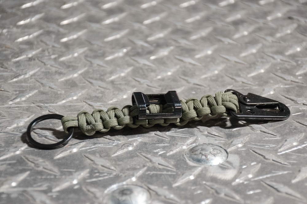 Paracord bottle opener keychain