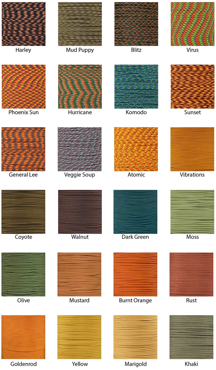 fall paracord colors 2018