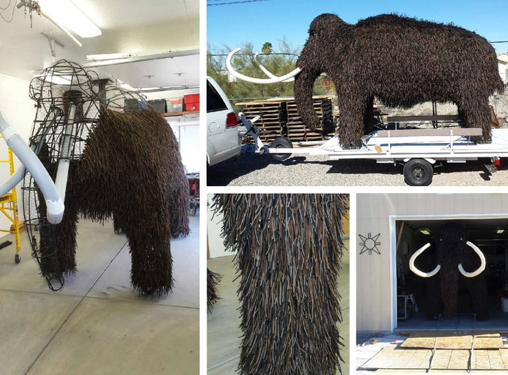 Paracord animal sculpture woolly mammoth