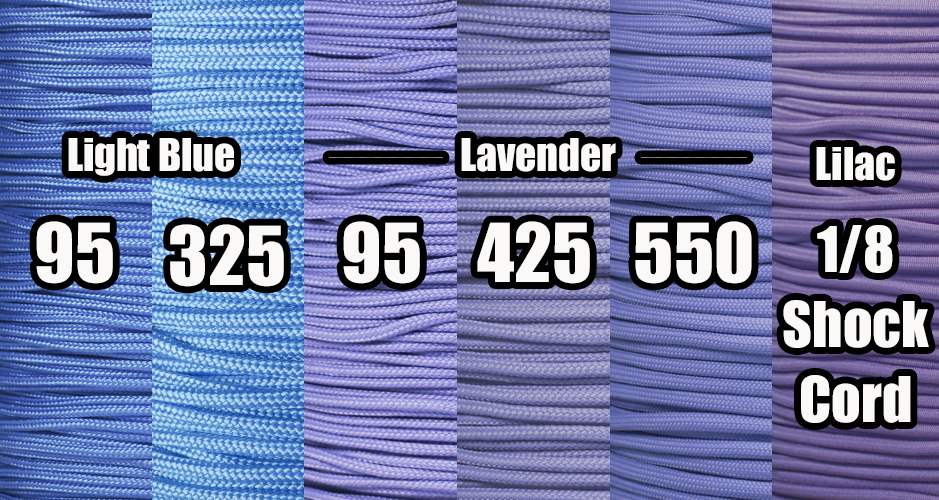 Periwinkle paracord colors