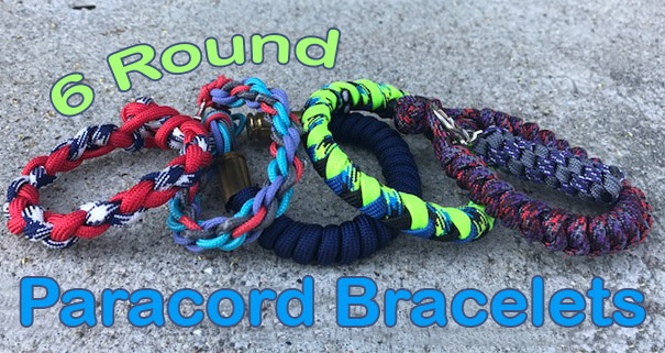 6 Round Paracord Bracelets