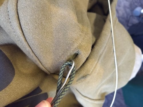 Look how much easier that is! threading the drawstring